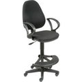 Global Equipment Interion    Work Stool - Fabric - 180 #176   Footrest - Black 506779BK